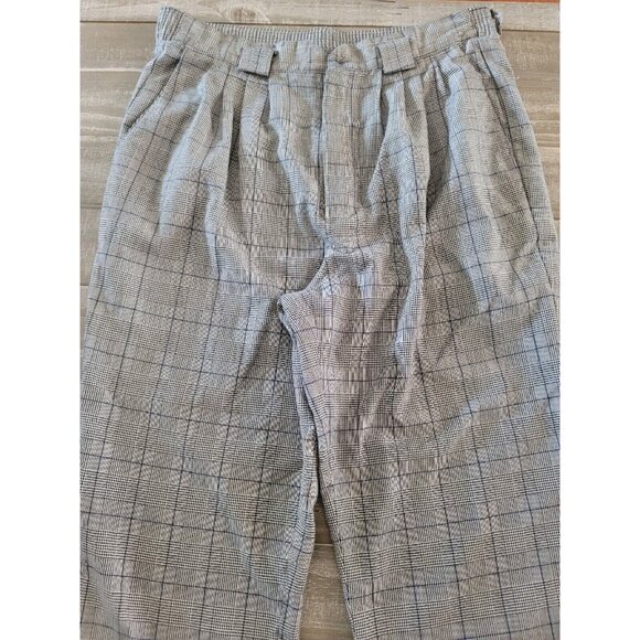 Claudia Barnes Dress Pants Women’s Size 14 Black & Gray Tapered Ladies Plaid - Picture 3 of 8